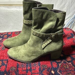 Comfortview Olive Ankle Boots with Buckle